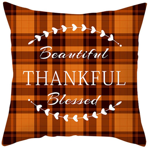 Happy Thanksgiving Cushion Cover Cartoon Maple leaf Pumpkin Pillow Case 45x45cm Halloween Autumn Decor Christmas 2022