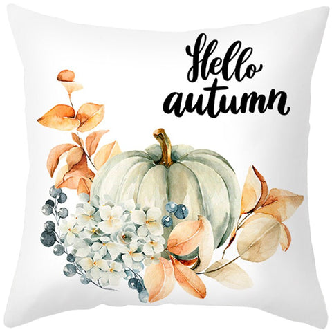 Happy Thanksgiving Cushion Cover Cartoon Maple leaf Pumpkin Pillow Case 45x45cm Halloween Autumn Decor Christmas 2022