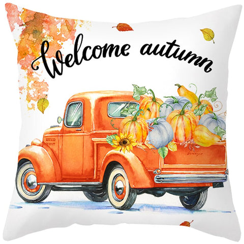 Happy Thanksgiving Cushion Cover Cartoon Maple leaf Pumpkin Pillow Case 45x45cm Halloween Autumn Decor Christmas 2022