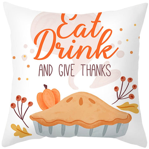 Happy Thanksgiving Cushion Cover Cartoon Maple leaf Pumpkin Pillow Case 45x45cm Halloween Autumn Decor Christmas 2022