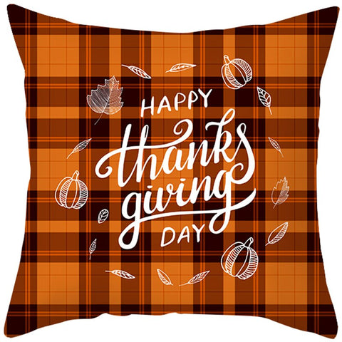 Happy Thanksgiving Cushion Cover Cartoon Maple leaf Pumpkin Pillow Case 45x45cm Halloween Autumn Decor Christmas 2022