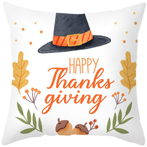 Happy Thanksgiving Cushion Cover Cartoon Maple leaf Pumpkin Pillow Case 45x45cm Halloween Autumn Decor Christmas 2022