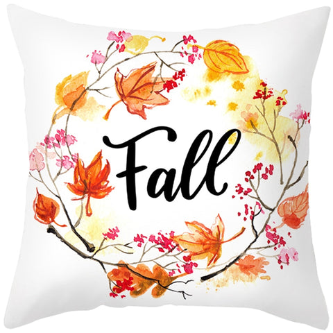 Happy Thanksgiving Cushion Cover Cartoon Maple leaf Pumpkin Pillow Case 45x45cm Halloween Autumn Decor Christmas 2022