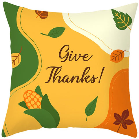 Happy Thanksgiving Cushion Cover Cartoon Maple leaf Pumpkin Pillow Case 45x45cm Halloween Autumn Decor Christmas 2022