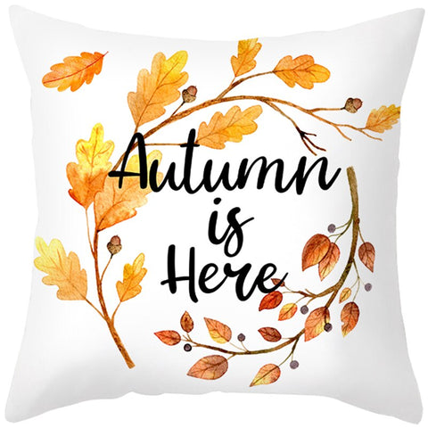Happy Thanksgiving Cushion Cover Cartoon Maple leaf Pumpkin Pillow Case 45x45cm Halloween Autumn Decor Christmas 2022