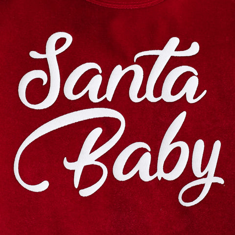 Baby 0-18M Christmas Newborn Infant Baby Girl Clothes Set Santa  Romper Flare Pants Hat Velvet Xmas Outfits Clothing D01