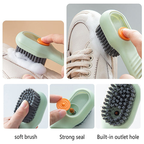 Multifunction Soft Bristled Liquid Shoe Brush Long Handle Brush Clothes Brush Shoe Clothing Board Brush Household Cleaning Tool