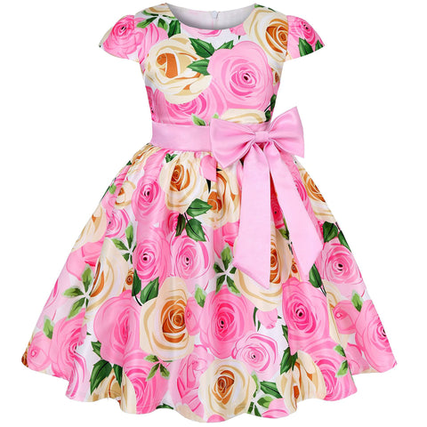 New Girls Kids Flower Elegant Causal Princess Party Dresses Children Clothing Christmas Birthday Wedding Party Baby Girl Dress