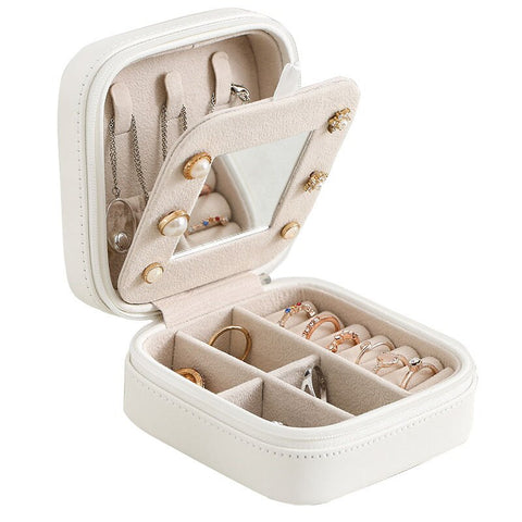 New Green 3-Layer Flannel Jewelry Organizer Box Necklaces Earrings Rings Display Holder Case for Women Large Capacity With Lock