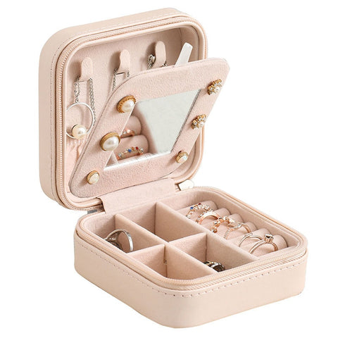 New Green 3-Layer Flannel Jewelry Organizer Box Necklaces Earrings Rings Display Holder Case for Women Large Capacity With Lock
