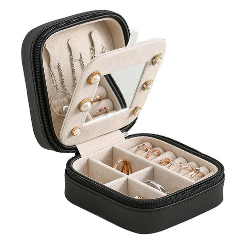 New Green 3-Layer Flannel Jewelry Organizer Box Necklaces Earrings Rings Display Holder Case for Women Large Capacity With Lock