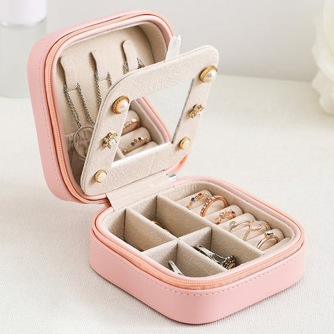 New Green 3-Layer Flannel Jewelry Organizer Box Necklaces Earrings Rings Display Holder Case for Women Large Capacity With Lock