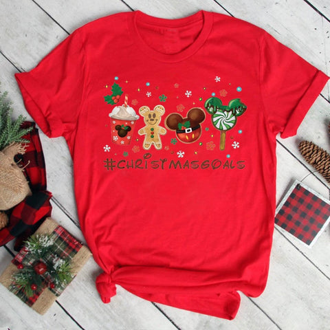 New Mickey Christmas Hat Print T-shirts for Women Fashion Christmas T Shirt Streetwear Female Clothes Kawaii Disney T Shirt Gift