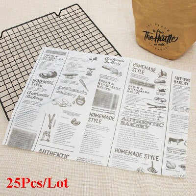 Parchment Paper Grease Resistant Basket Liner Oilpaper, Bread Sandwich Burger Fries Wrappers - White / Brown, Baking Tools