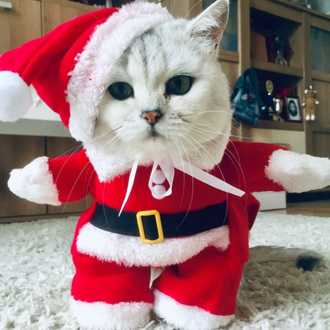 Pet Dog Christmas Clothes Santa Claus Dog Costume Winter Puppy Pet Cat Coat Jacket Dog Suit with Cap Warm Clothing For Dogs Cats