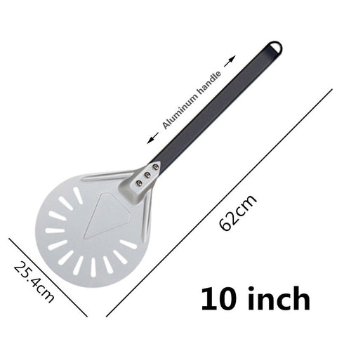 Pizza Turning small Pizza Peel Paddle Short round Pizza Tool Non Slip wooden Handle 7 8 9 inch Perforated Pizza Shovel Aluminum