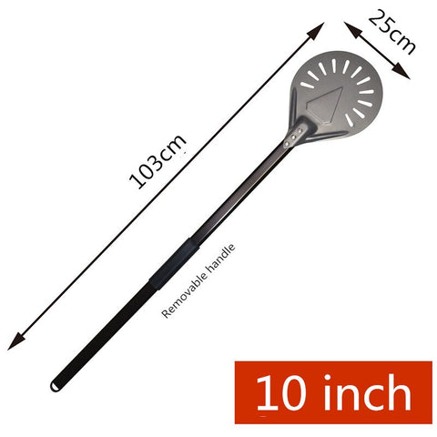 Pizza Turning small Pizza Peel Paddle Short round Pizza Tool Non Slip wooden Handle 7 8 9 inch Perforated Pizza Shovel Aluminum