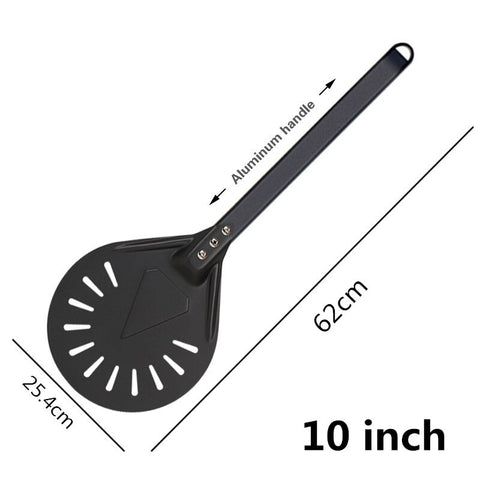 Pizza Turning small Pizza Peel Paddle Short round Pizza Tool Non Slip wooden Handle 7 8 9 inch Perforated Pizza Shovel Aluminum