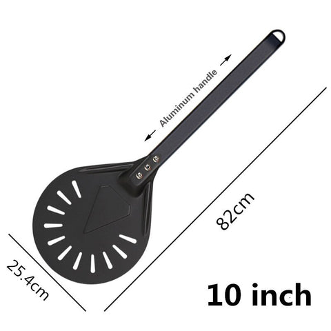 Pizza Turning small Pizza Peel Paddle Short round Pizza Tool Non Slip wooden Handle 7 8 9 inch Perforated Pizza Shovel Aluminum