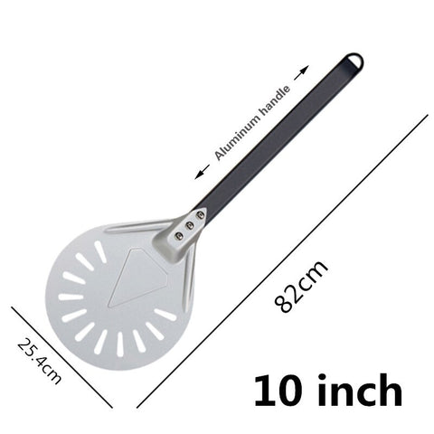 Pizza Turning small Pizza Peel Paddle Short round Pizza Tool Non Slip wooden Handle 7 8 9 inch Perforated Pizza Shovel Aluminum
