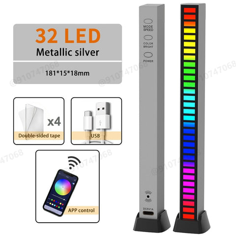 RGB LED Strip Light Music Sound Control Pickup Rhythm Ambient Lamp Atmosphere Night Lights For Bar Car Room TV Gaming Decoration