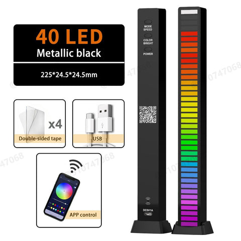 RGB LED Strip Light Music Sound Control Pickup Rhythm Ambient Lamp Atmosphere Night Lights For Bar Car Room TV Gaming Decoration