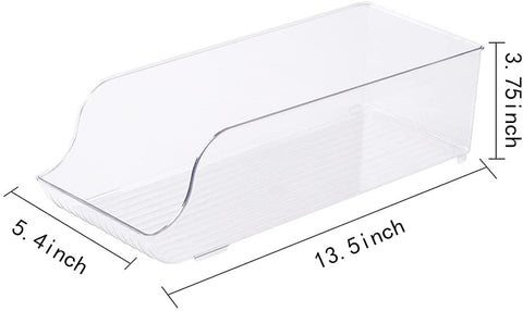 Refrigerator Bins Soda Organizer Can Dispense Clear Plastic Canned Drinks Storage Rack Beverage Storage Box For Home Kitchen