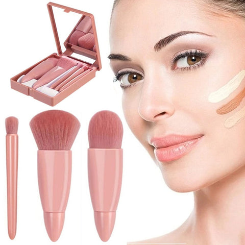 Makeup Brushes Set With Mirror Box Blush Lip Eye Shadow Brush Professional Cosmetic Brushes Kit Portable Travel Mini Beauty Tool