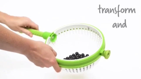Salad Spinner Vegetable Drain Basket Scratch Resistant Spinning Colander with Collapsible Handle Fruit Vegetable Washing Basket