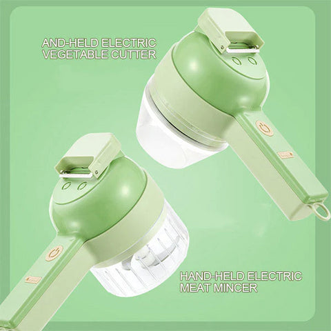 4 In1 Multifunctional Electric Vegetable Cutter Slicer Garlic Mud Masher Garlic Chopper Cutting Pressing Mixer Food Slice