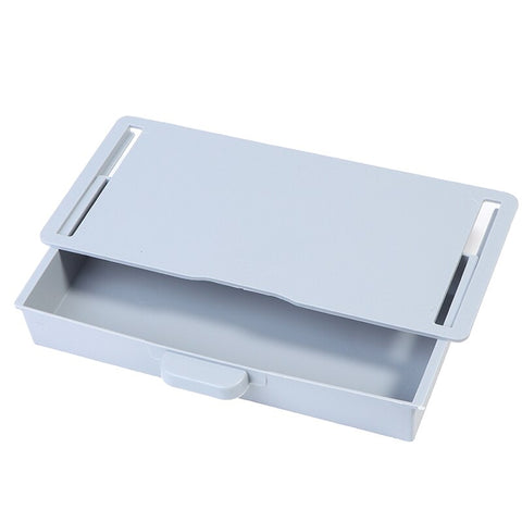Self-Adhesive Under Desk Drawer Hidden Storage Box Makeup Organizer Self Stick School Stationery Case Pencil Tray Pen Holder