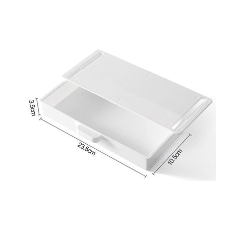 Self-Adhesive Under Desk Drawer Hidden Storage Box Makeup Organizer Self Stick School Stationery Case Pencil Tray Pen Holder
