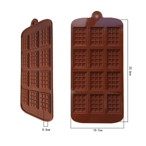 Silicone Mold 12 Even Chocolate Mold Fondant Patisserie Candy Bar Mould Cake Mode Decoration Kitchen Baking Accessories