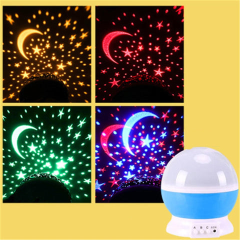 Star Projector Lamp LED Night Light Children Bedroom Baby Lamp Decor Rotating Starry Nursery Moon Galaxy Projector Table Lamp
