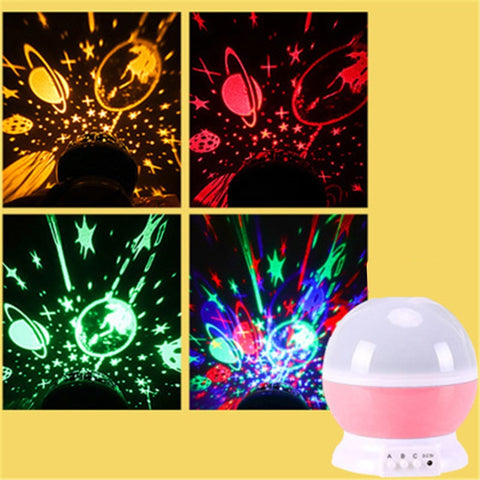 Star Projector Lamp LED Night Light Children Bedroom Baby Lamp Decor Rotating Starry Nursery Moon Galaxy Projector Table Lamp