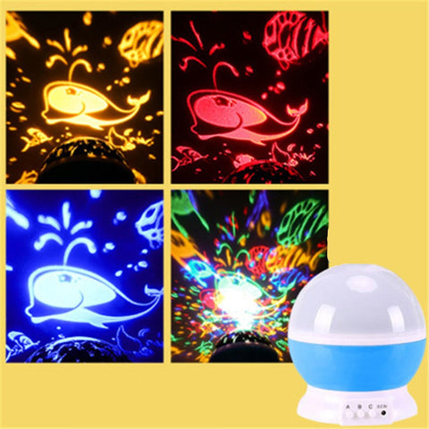Star Projector Lamp LED Night Light Children Bedroom Baby Lamp Decor Rotating Starry Nursery Moon Galaxy Projector Table Lamp