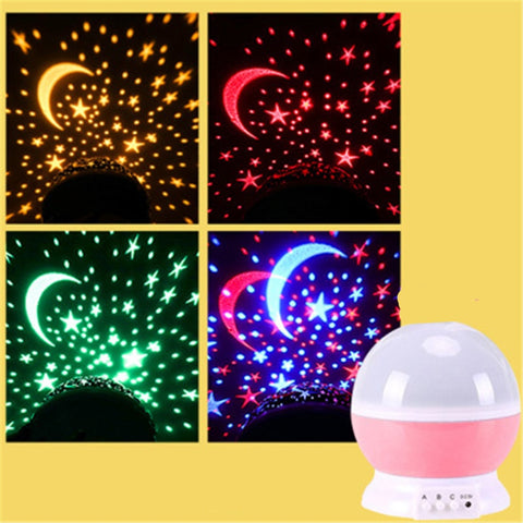 Star Projector Lamp LED Night Light Children Bedroom Baby Lamp Decor Rotating Starry Nursery Moon Galaxy Projector Table Lamp