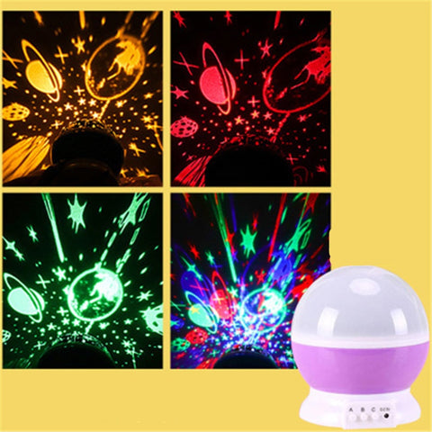 Star Projector Lamp LED Night Light Children Bedroom Baby Lamp Decor Rotating Starry Nursery Moon Galaxy Projector Table Lamp