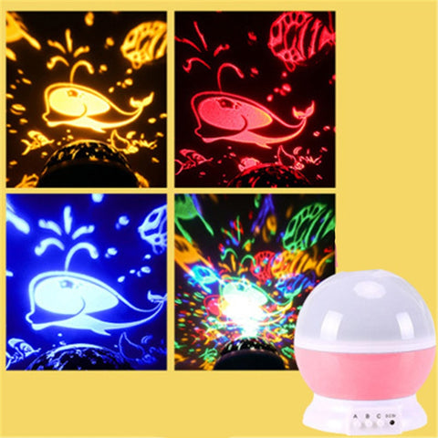 Star Projector Lamp LED Night Light Children Bedroom Baby Lamp Decor Rotating Starry Nursery Moon Galaxy Projector Table Lamp