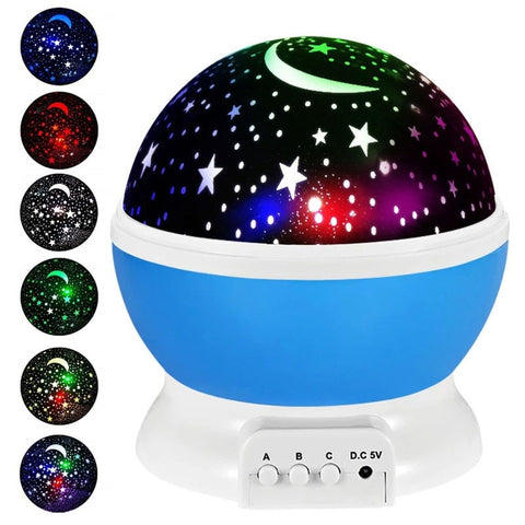 Star Projector Lamp LED Night Light Children Bedroom Baby Lamp Decor Rotating Starry Nursery Moon Galaxy Projector Table Lamp