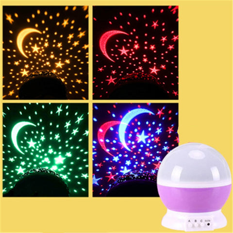 Star Projector Lamp LED Night Light Children Bedroom Baby Lamp Decor Rotating Starry Nursery Moon Galaxy Projector Table Lamp
