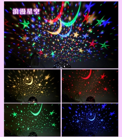 Star Projector Lamp LED Night Light Children Bedroom Baby Lamp Decor Rotating Starry Nursery Moon Galaxy Projector Table Lamp
