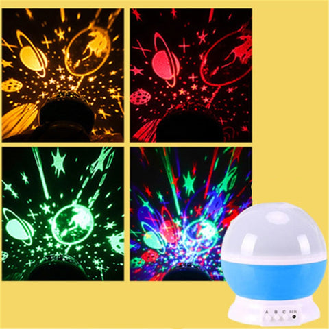 Star Projector Lamp LED Night Light Children Bedroom Baby Lamp Decor Rotating Starry Nursery Moon Galaxy Projector Table Lamp