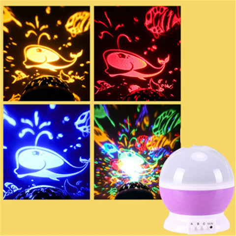 Star Projector Lamp LED Night Light Children Bedroom Baby Lamp Decor Rotating Starry Nursery Moon Galaxy Projector Table Lamp