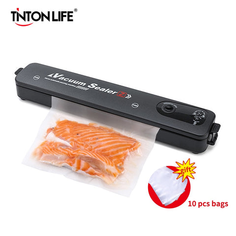 220V/110V Vacuum Sealer Packaging Machine with Free 10pcs Vacuum bags Household Black Food Vacuum Sealer