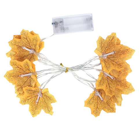 Thanksgiving Maple Leaves Artificial Fall Maple Leaves String Lights Garland Halloween Autumn Leaves Decoration Wedding Decor