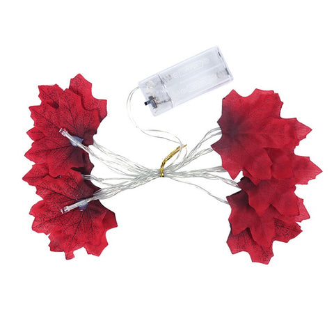 Thanksgiving Maple Leaves Artificial Fall Maple Leaves String Lights Garland Halloween Autumn Leaves Decoration Wedding Decor