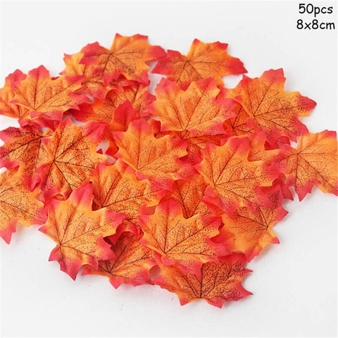 Thanksgiving Maple Leaves Artificial Fall Maple Leaves String Lights Garland Halloween Autumn Leaves Decoration Wedding Decor