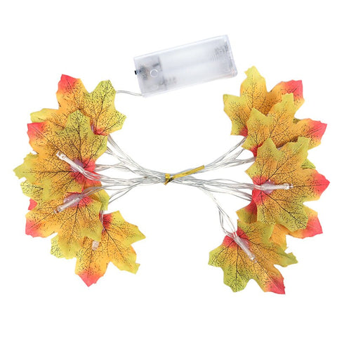 Thanksgiving Maple Leaves Artificial Fall Maple Leaves String Lights Garland Halloween Autumn Leaves Decoration Wedding Decor