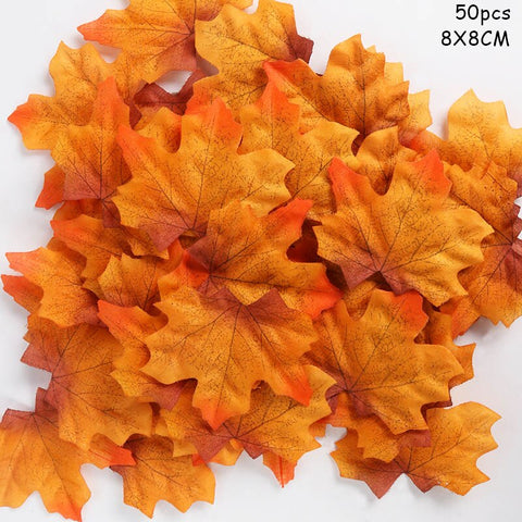 Thanksgiving Maple Leaves Artificial Fall Maple Leaves String Lights Garland Halloween Autumn Leaves Decoration Wedding Decor
